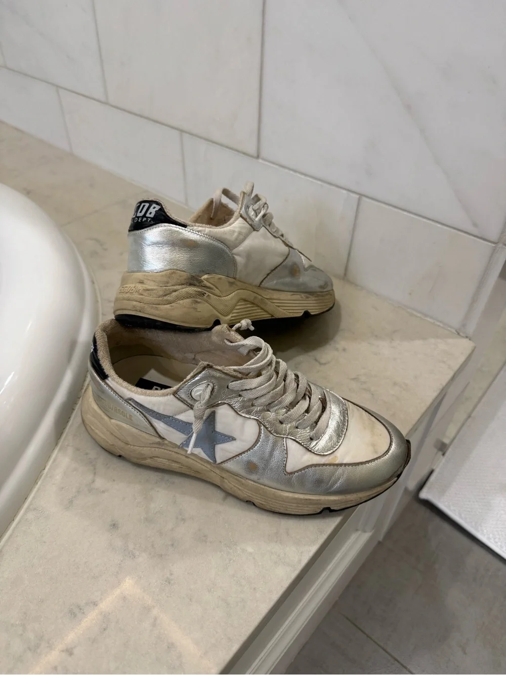 Golden Goose Running Sole metallic sneakers